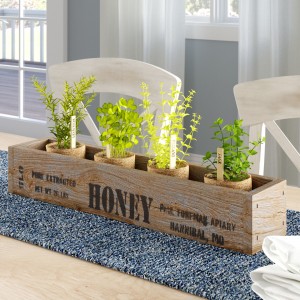 Gracie Oaks Pinheiro Wood Tray Centerpiece Box 'Honey' Accent GRCS1766